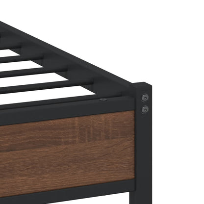Giroletto senza Materasso in Metallo Rovere Marrone 100x190 cm | homemem39