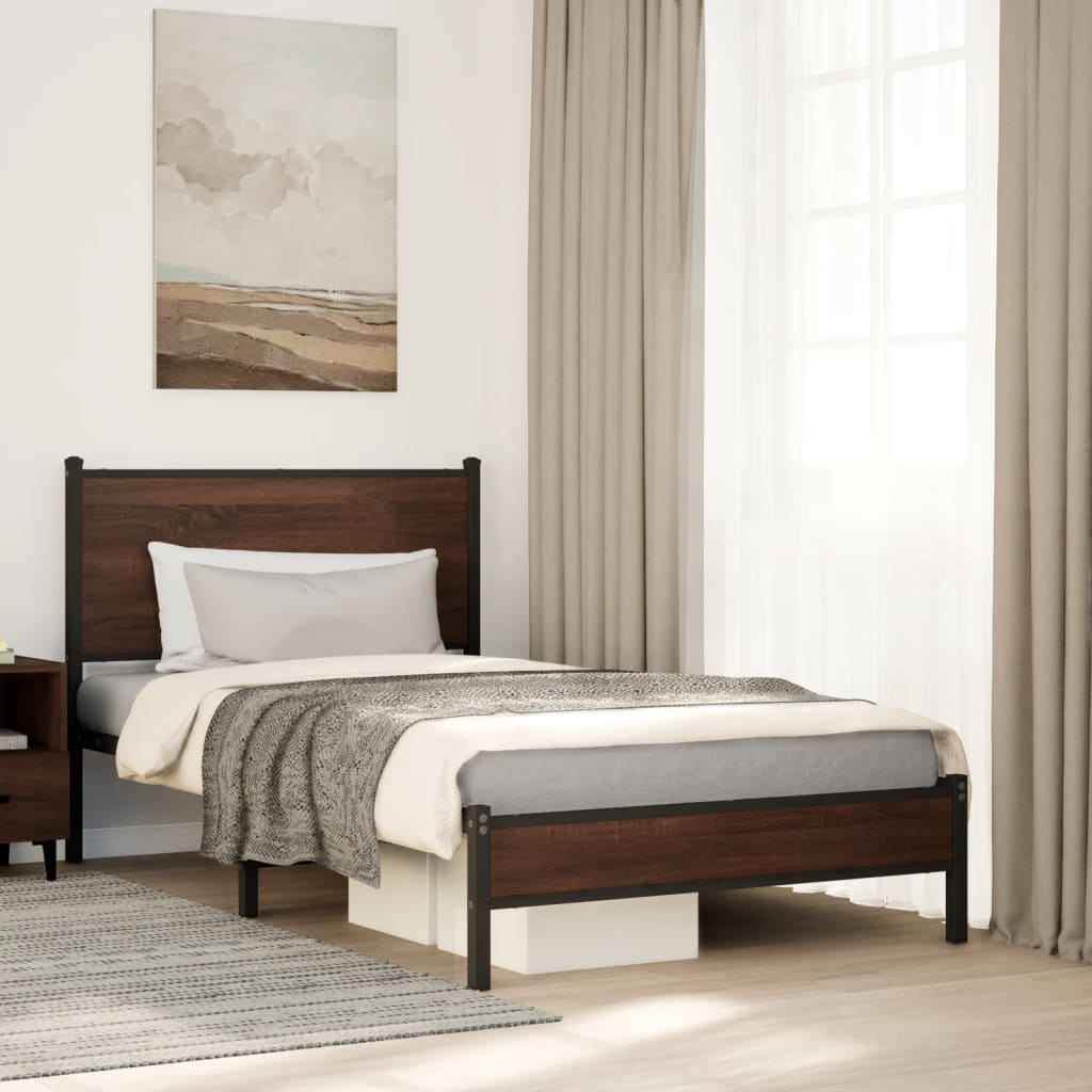 Giroletto senza Materasso in Metallo Rovere Marrone 100x190 cm | homemem39