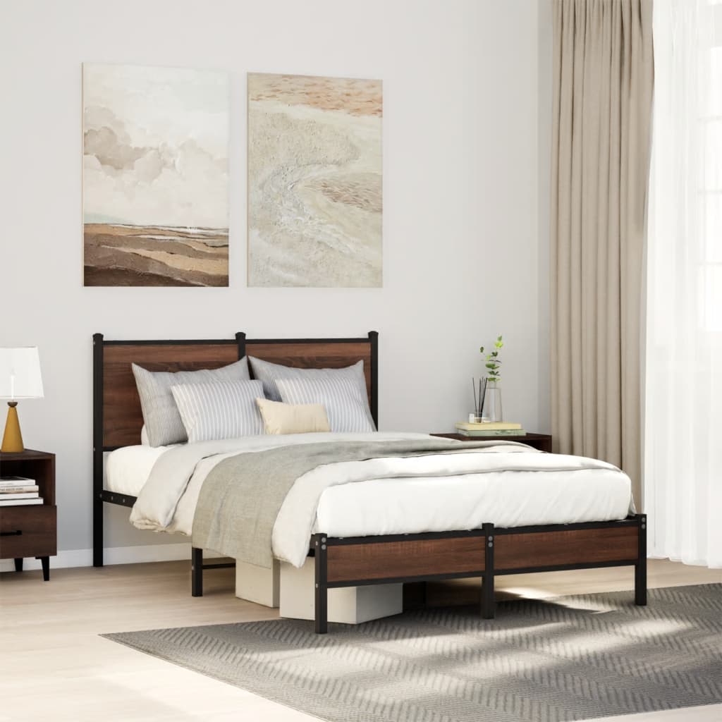 Giroletto senza Materasso in Metallo Rovere Marrone 120x190 cm | homemem39