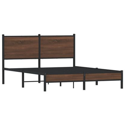 Giroletto senza Materaso in Metallo Rovere Marrone 137x190 cm