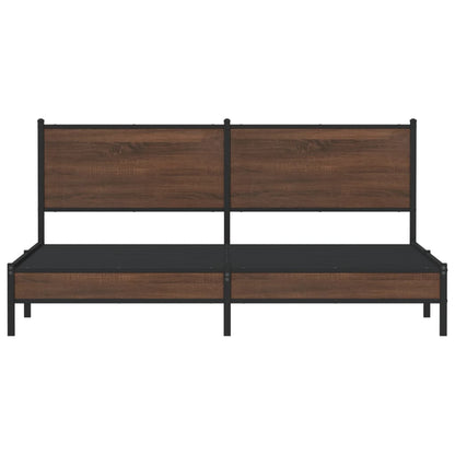 Giroletto senza Materaso in Metallo Rovere Marrone 160x200 cm | homemem39