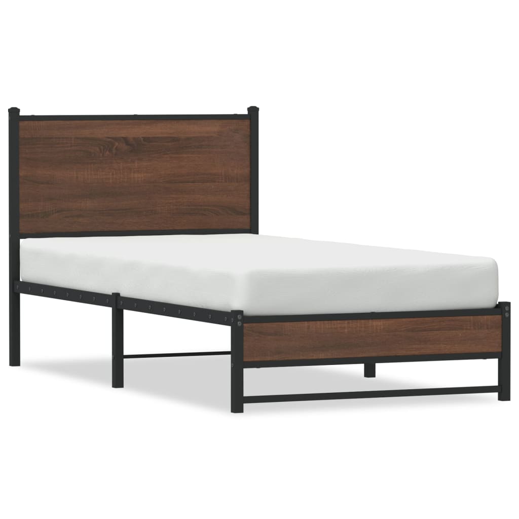 Giroletto senza Materasso in Metallo Rovere Marrone 75x190 cm | homemem39