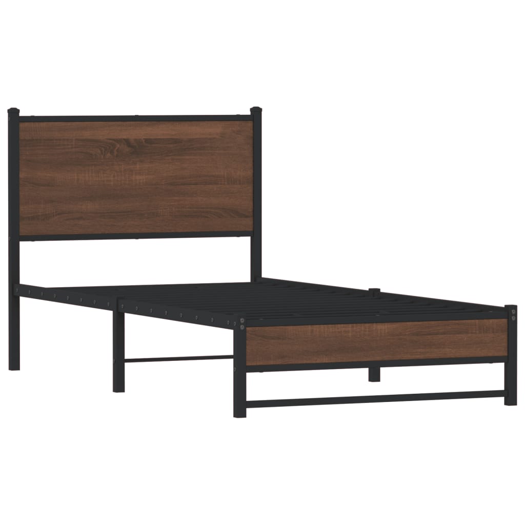Giroletto senza Materasso in Metallo Rovere Marrone 80x200 cm