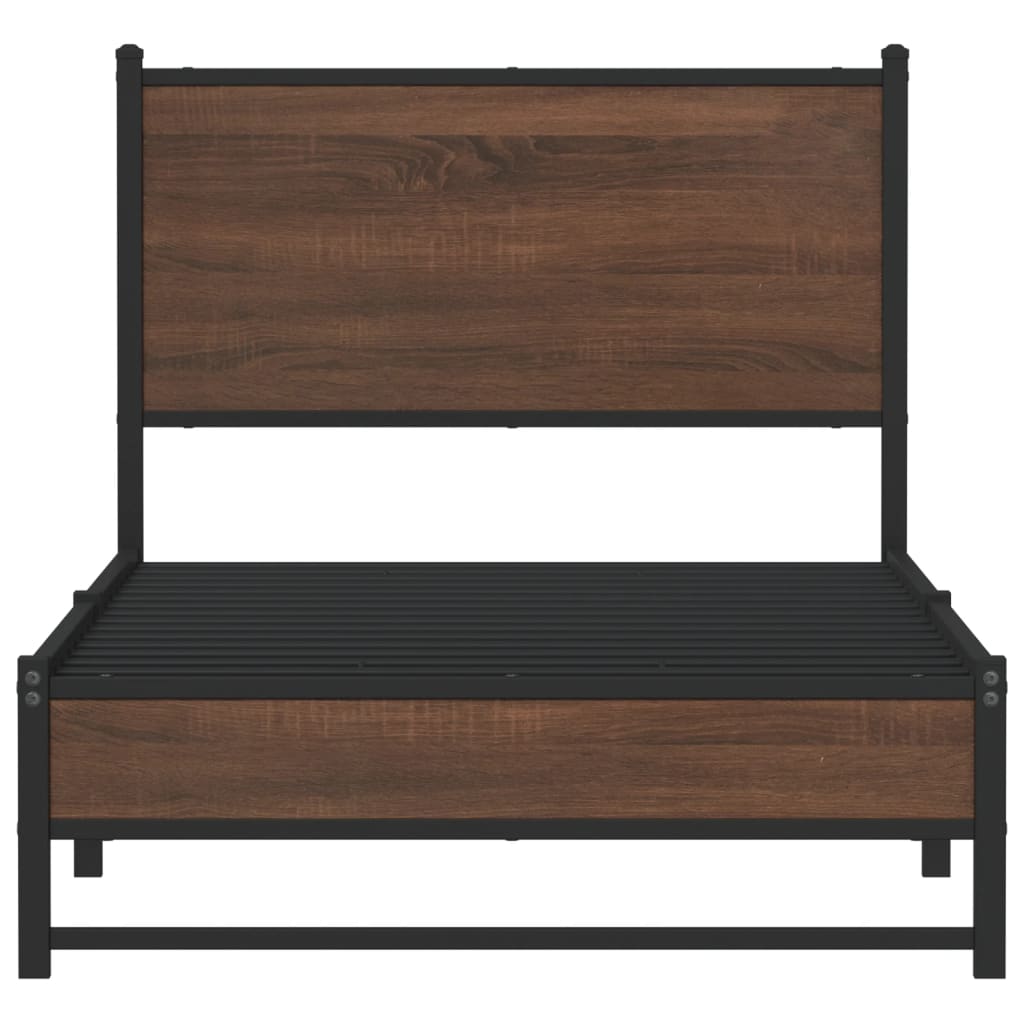Giroletto senza Materasso in Metallo Rovere Marrone 80x200 cm