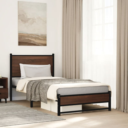 Giroletto senza Materasso in Metallo Rovere Marrone 80x200 cm