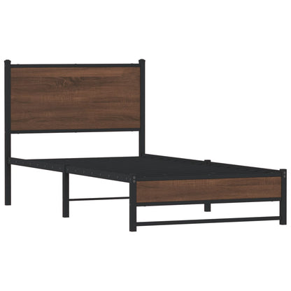 Giroletto senza Materasso in Metallo Rovere Marrone 90x190 cm | homemem39