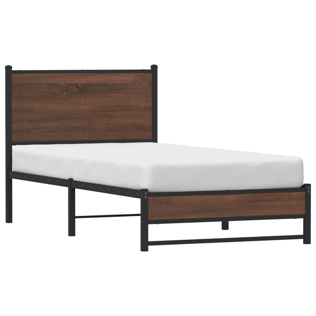 Giroletto senza Materasso in Metallo Rovere Marrone 90x190 cm