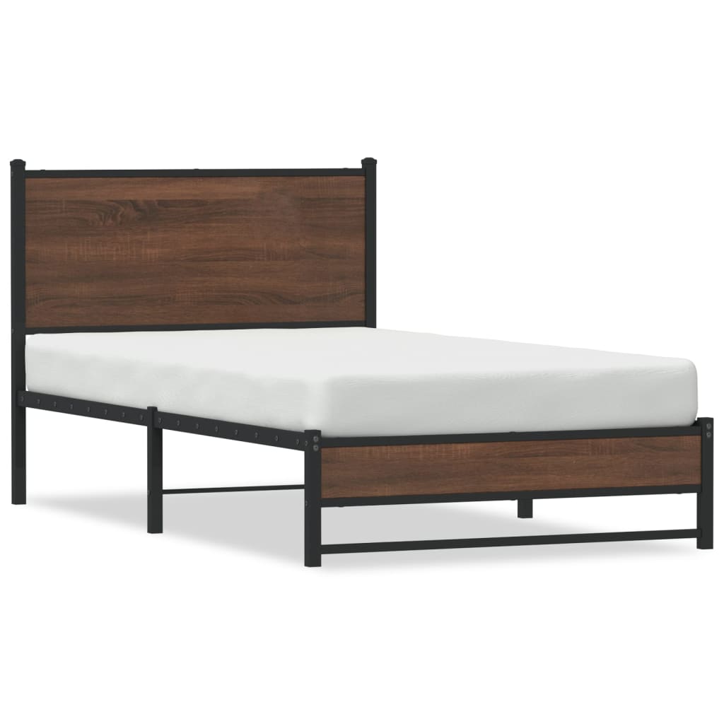 Giroletto senza Materasso in Metallo Rovere Marrone 107x203 cm | homemem39