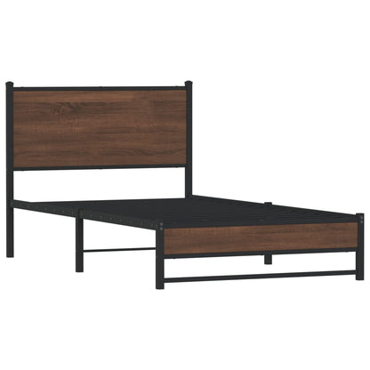 Giroletto senza Materasso in Metallo Rovere Marrone 107x203 cm | homemem39