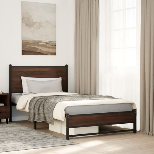 Giroletto senza Materasso in Metallo Rovere Marrone 107x203 cm | homemem39