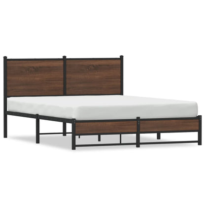 Giroletto senza Materasso in Metallo Rovere Marrone 140x190 cm | homemem39
