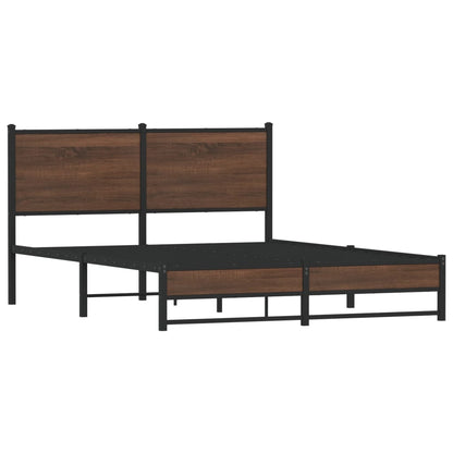 Giroletto senza Materasso in Metallo Rovere Marrone 140x190 cm | homemem39