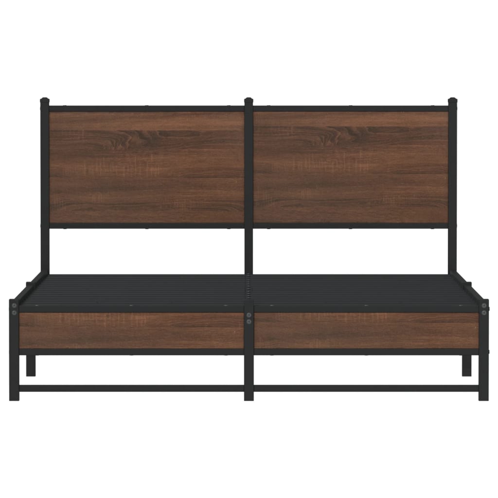 Giroletto senza Materasso in Metallo Rovere Marrone 140x190 cm | homemem39