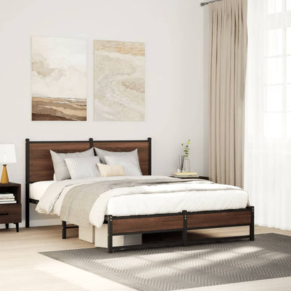 Giroletto senza Materasso in Metallo Rovere Marrone 140x190 cm | homemem39
