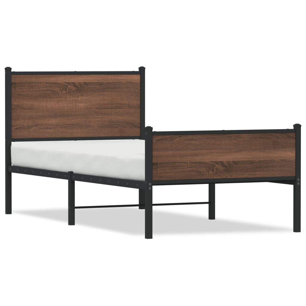 Giroletto senza Materasso in Metallo Rovere Marrone 75x190 cm