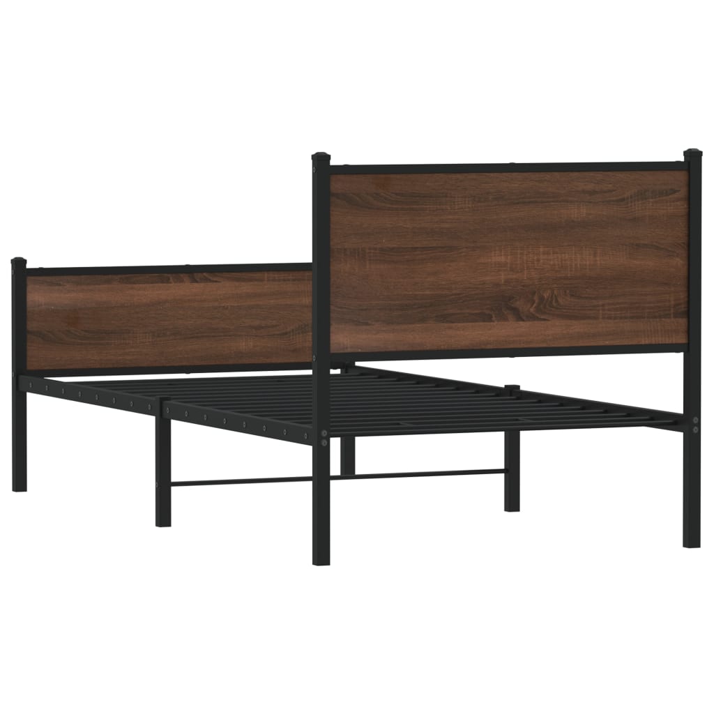 Giroletto senza Materasso in Metallo Rovere Marrone 80x200 cm