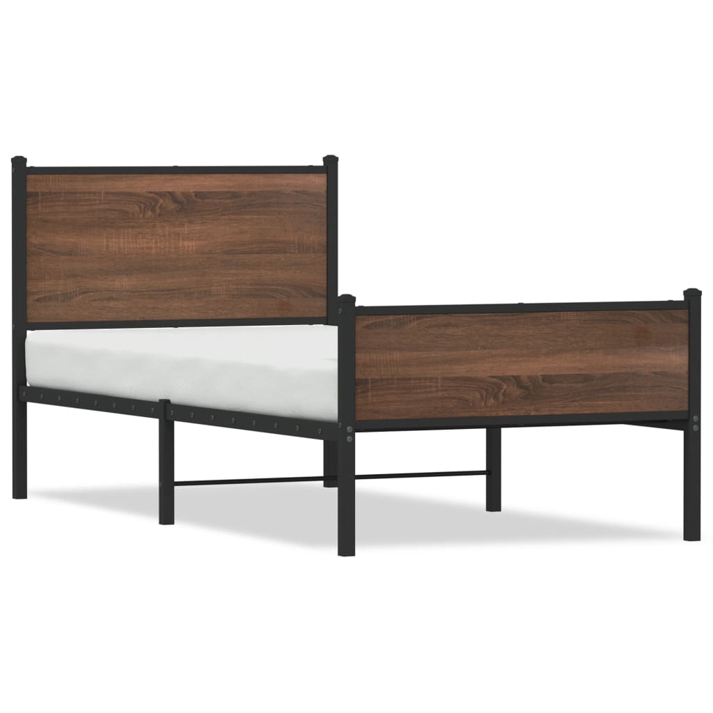 Giroletto senza Materasso in Metallo Rovere Marrone 90x190 cm | homemem39