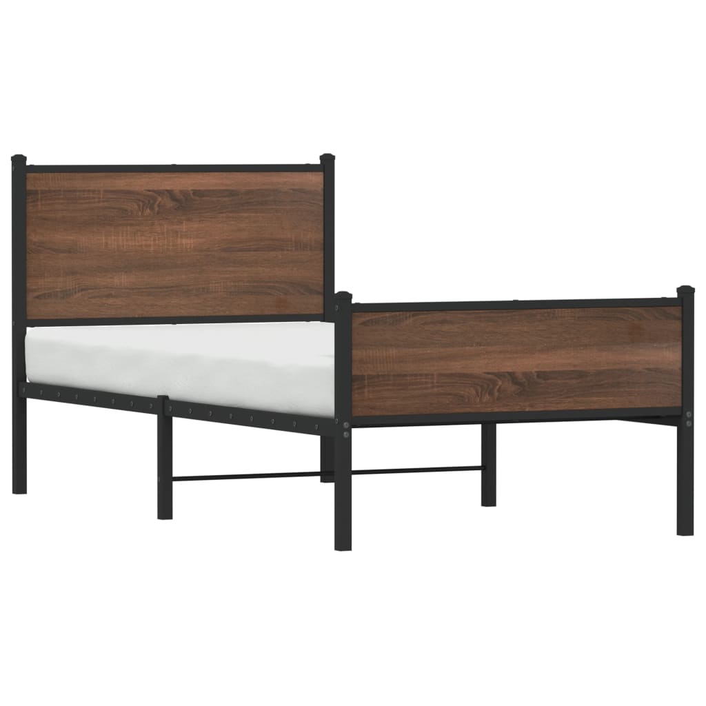 Giroletto senza Materasso in Metallo Rovere Marrone 90x190 cm
