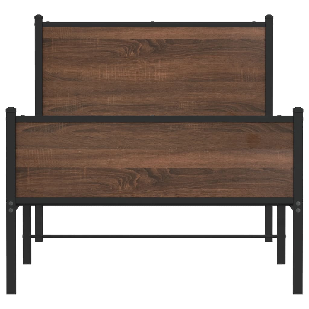 Giroletto senza Materasso in Metallo Rovere Marrone 90x190 cm | homemem39