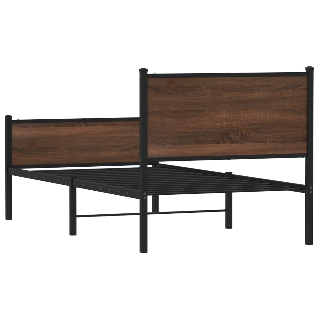 Giroletto senza Materasso in Metallo Rovere Marrone 90x190 cm | homemem39