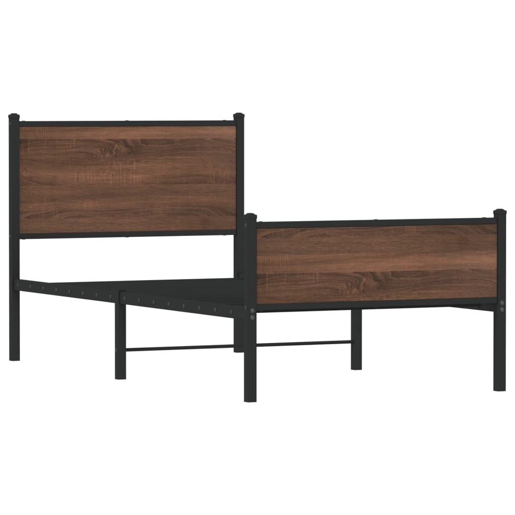 Giroletto senza Materasso in Metallo Rovere Marrone 90x200 cm - homemem39