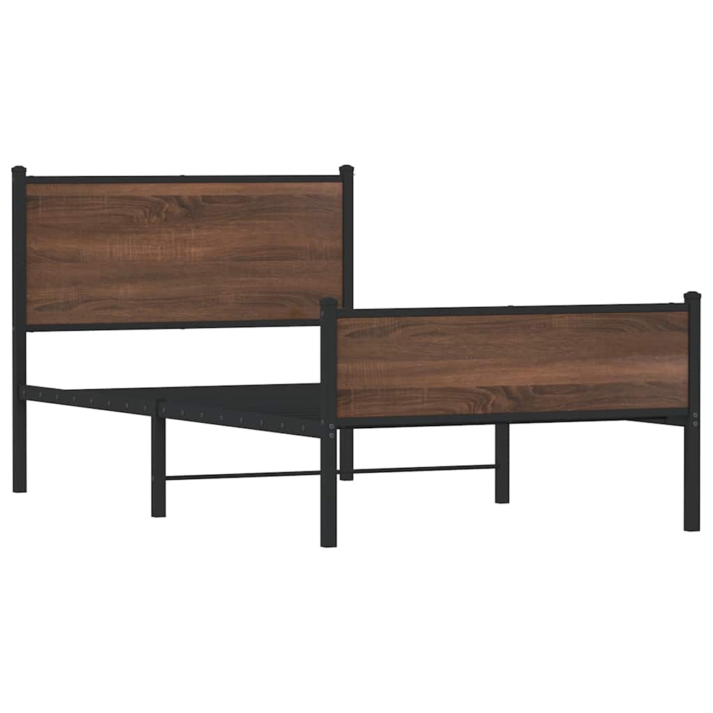 Giroletto senza Materasso in Metallo Rovere Marrone 100x200 cm | homemem39
