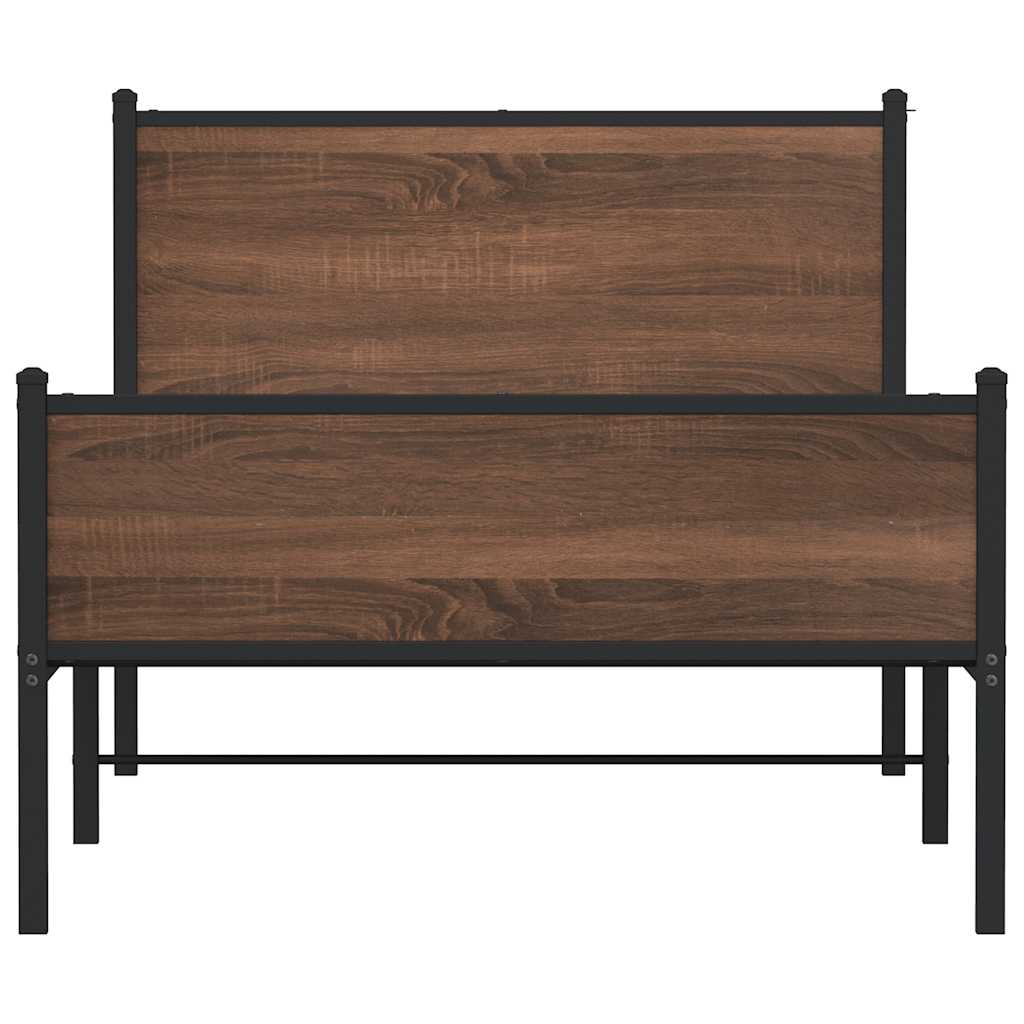 Giroletto senza Materasso in Metallo Rovere Marrone 100x200 cm | homemem39