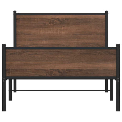 Giroletto senza Materasso in Metallo Rovere Marrone 100x200 cm | homemem39