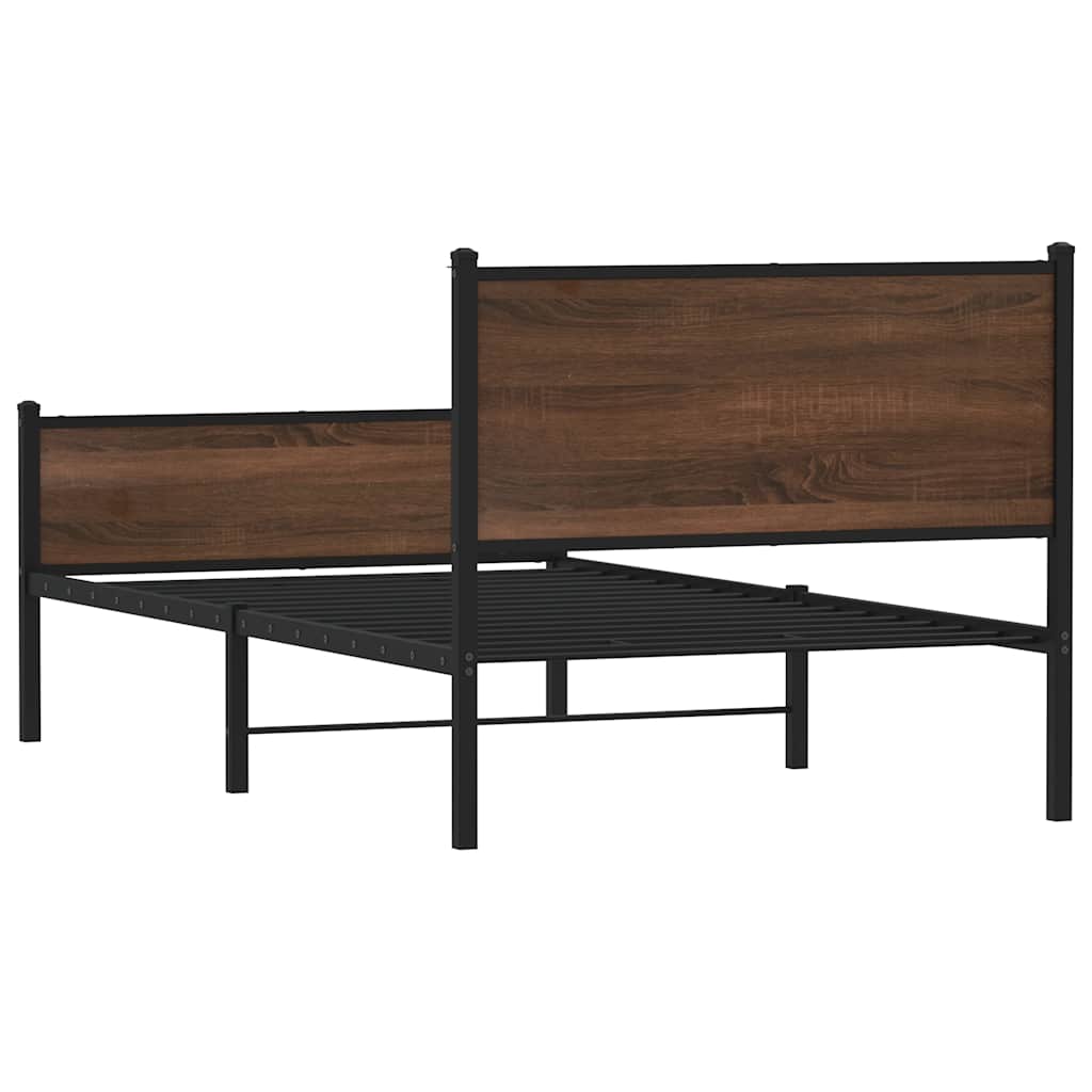 Giroletto senza Materasso in Metallo Rovere Marrone 100x200 cm | homemem39