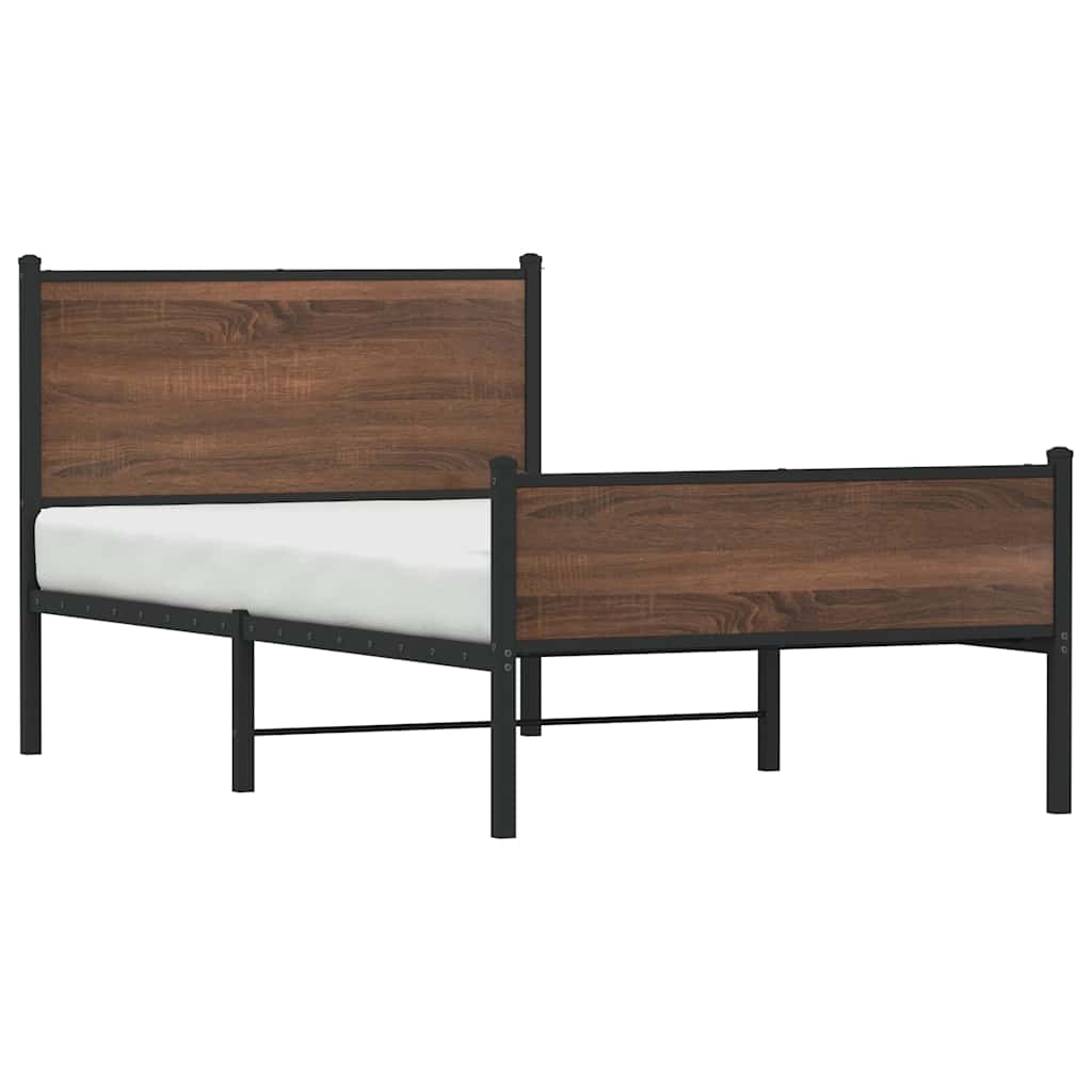 Giroletto senza Materasso in Metallo Rovere Marrone 107x203 cm