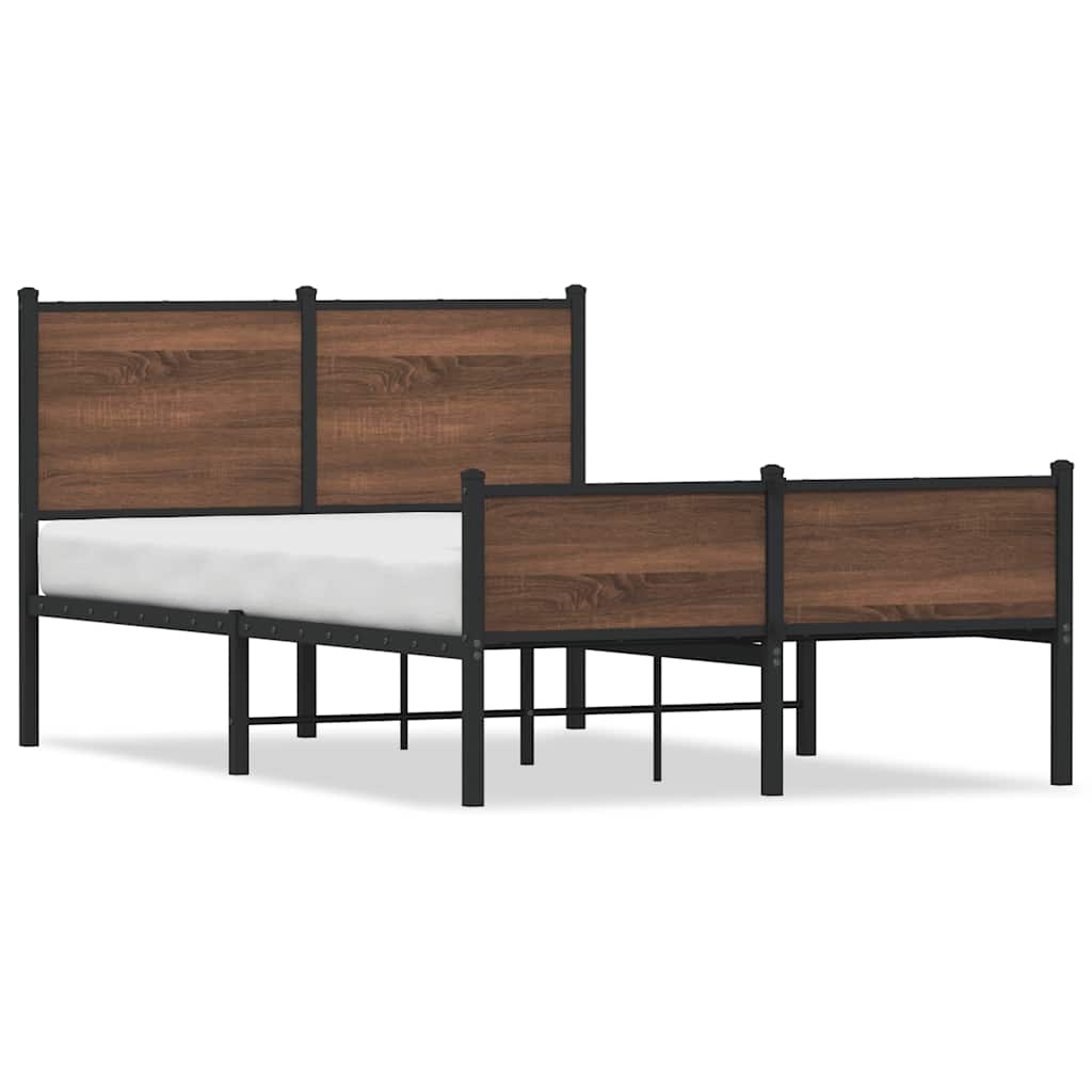 Giroletto senza Materasso in Metallo Rovere Marrone 120x190 cm | homemem39