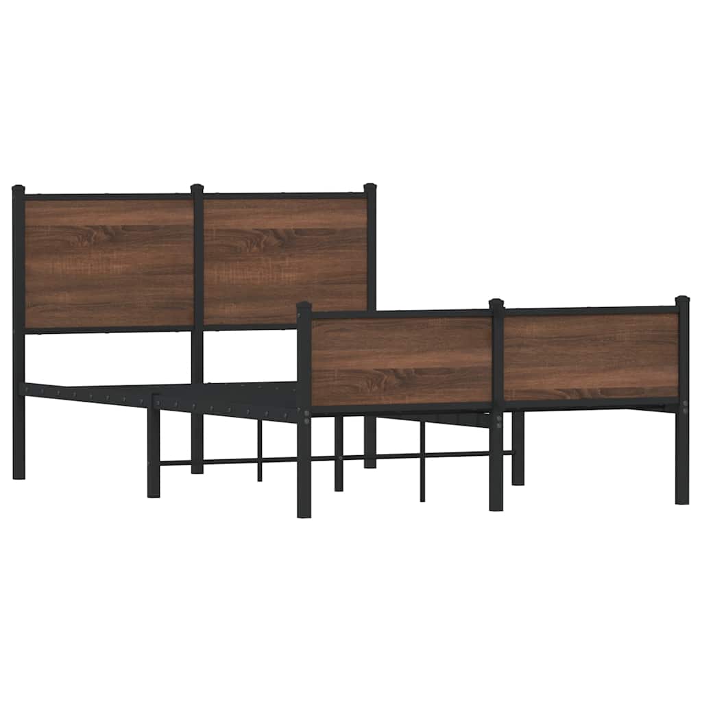 Giroletto senza Materasso in Metallo Rovere Marrone 120x190 cm | homemem39