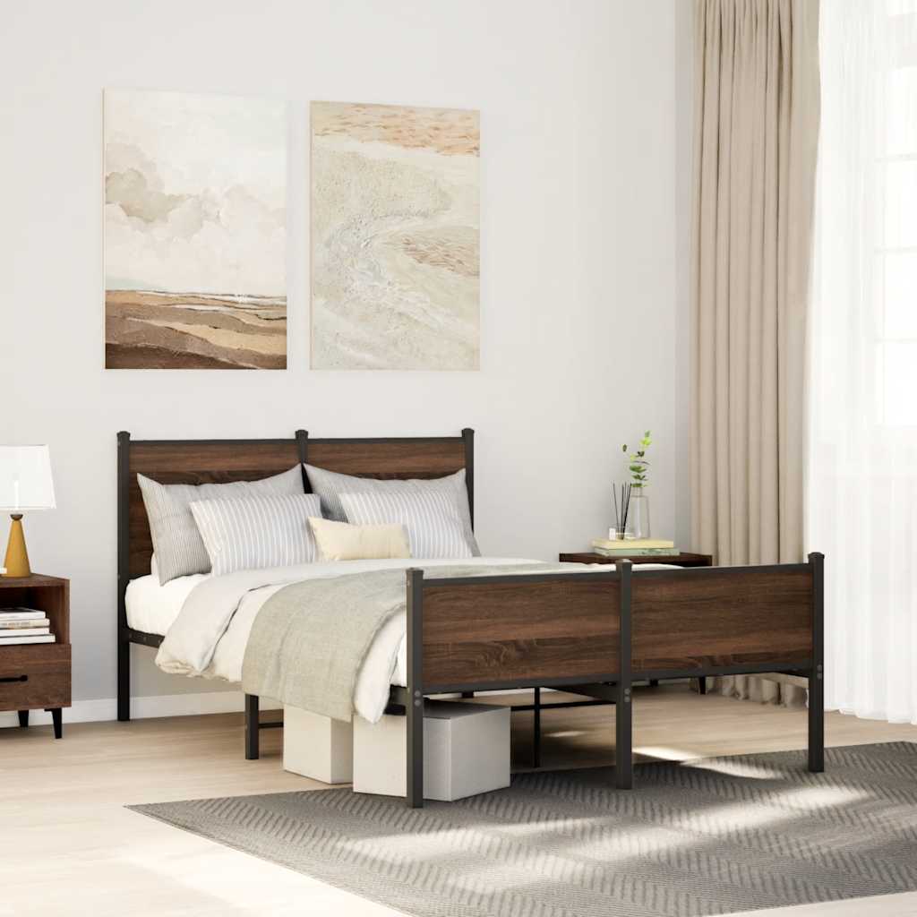 Giroletto senza Materasso in Metallo Rovere Marrone 120x190 cm | homemem39
