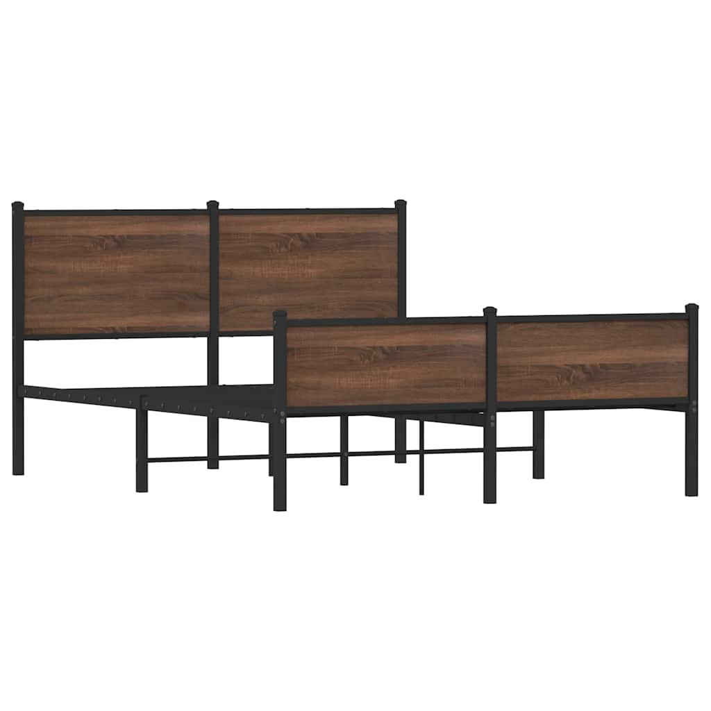 Giroletto senza Materasso in Metallo Rovere Marrone 140x200 cm | homemem39