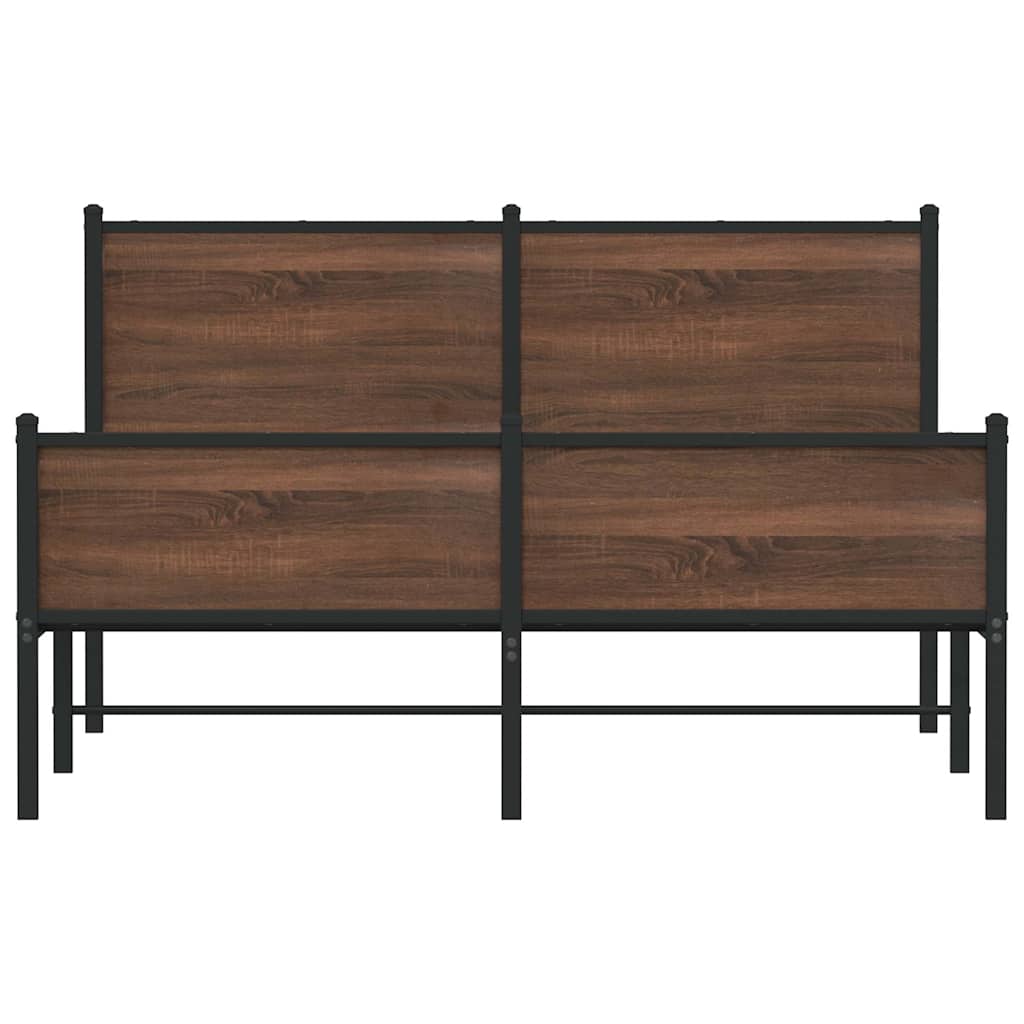 Giroletto senza Materasso in Metallo Rovere Marrone 140x200 cm | homemem39