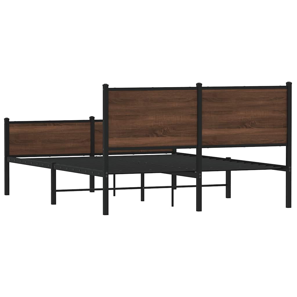 Giroletto senza Materasso in Metallo Rovere Marrone 140x200 cm | homemem39