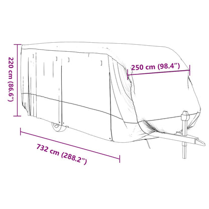 Telo per Roulotte Grigio 732x250x220 cm in Tessuto Non Tessuto | homemem39