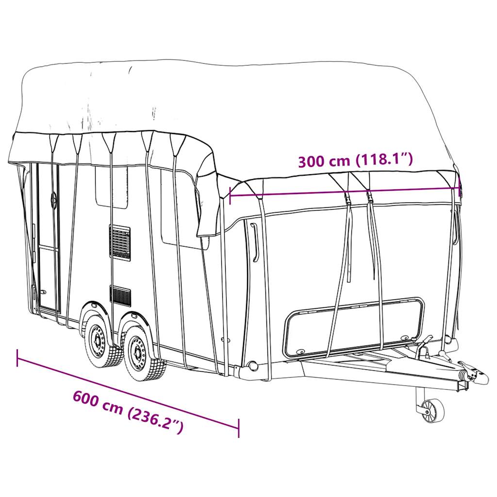 Telo per Roulotte Grigio 600x300 cm in Tessuto Non Tessuto | homemem39