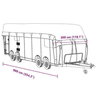 Telo per Roulotte Grigio 900x300 cm in Tessuto Non Tessuto | homemem39