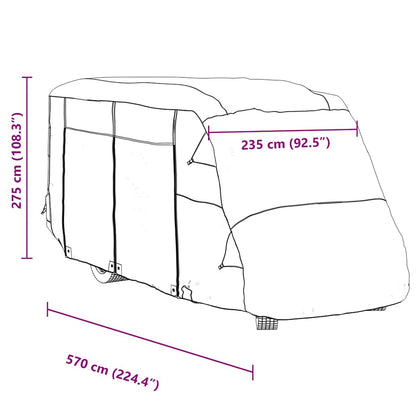 Telo per Camper Grigio 570x235x275 cm in Tessuto Non Tessuto