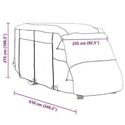 Telo per Camper Grigio 610x235x275 cm in Tessuto Non Tessuto