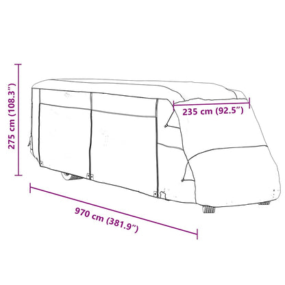 Telo per Camper Grigio 970x235x275 cm in Tessuto Non Tessuto