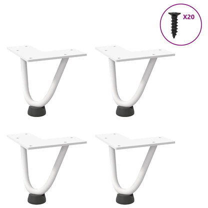 Gambe a forcina per tavolino 4 pz bianche 10 cm