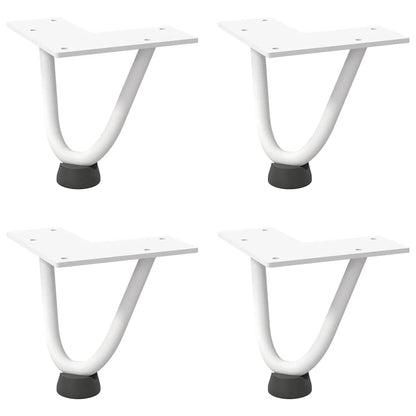 Gambe a forcina per tavolino 4 pz bianche 10 cm