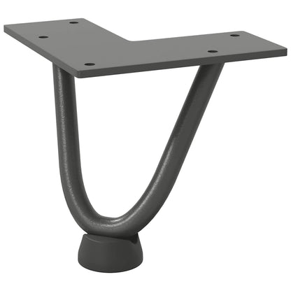 Gambe Tavolo a Forcina 4 pz Antracite 10 cm Acciaio Massiccio - homemem39