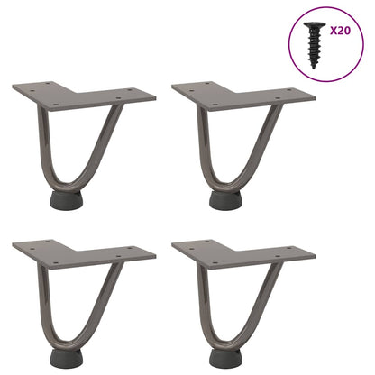 Gambe Tavolo a Forcina 4 pz 10 cm Acciaio Massiccio - homemem39