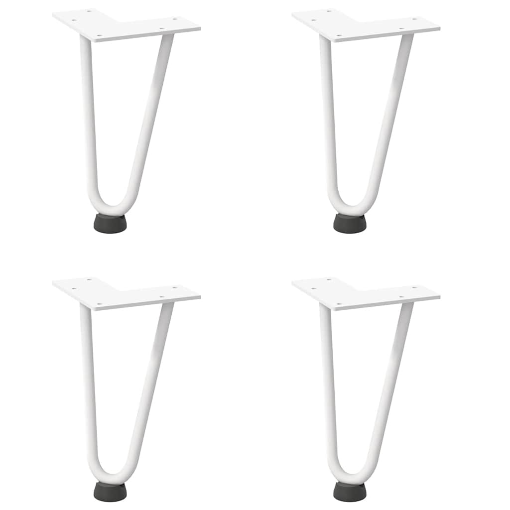 Gambe per Tavolo a Forcina 4 pz Bianco 20 cm Acciaio Massiccio - homemem39