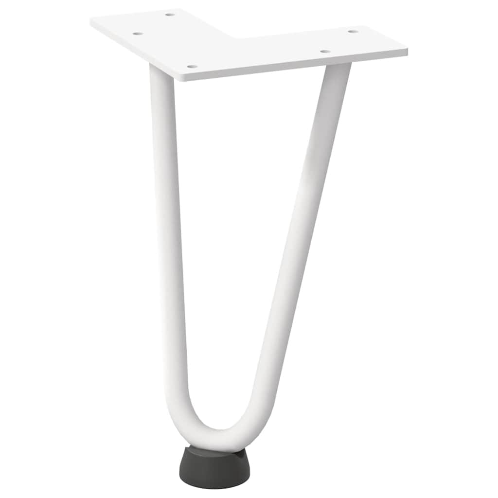 Gambe per Tavolo a Forcina 4 pz Bianco 20 cm Acciaio Massiccio - homemem39