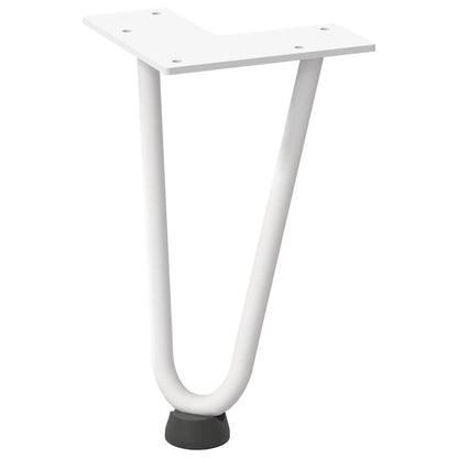 Gambe per Tavolo a Forcina 4 pz Bianco 20 cm Acciaio Massiccio - homemem39