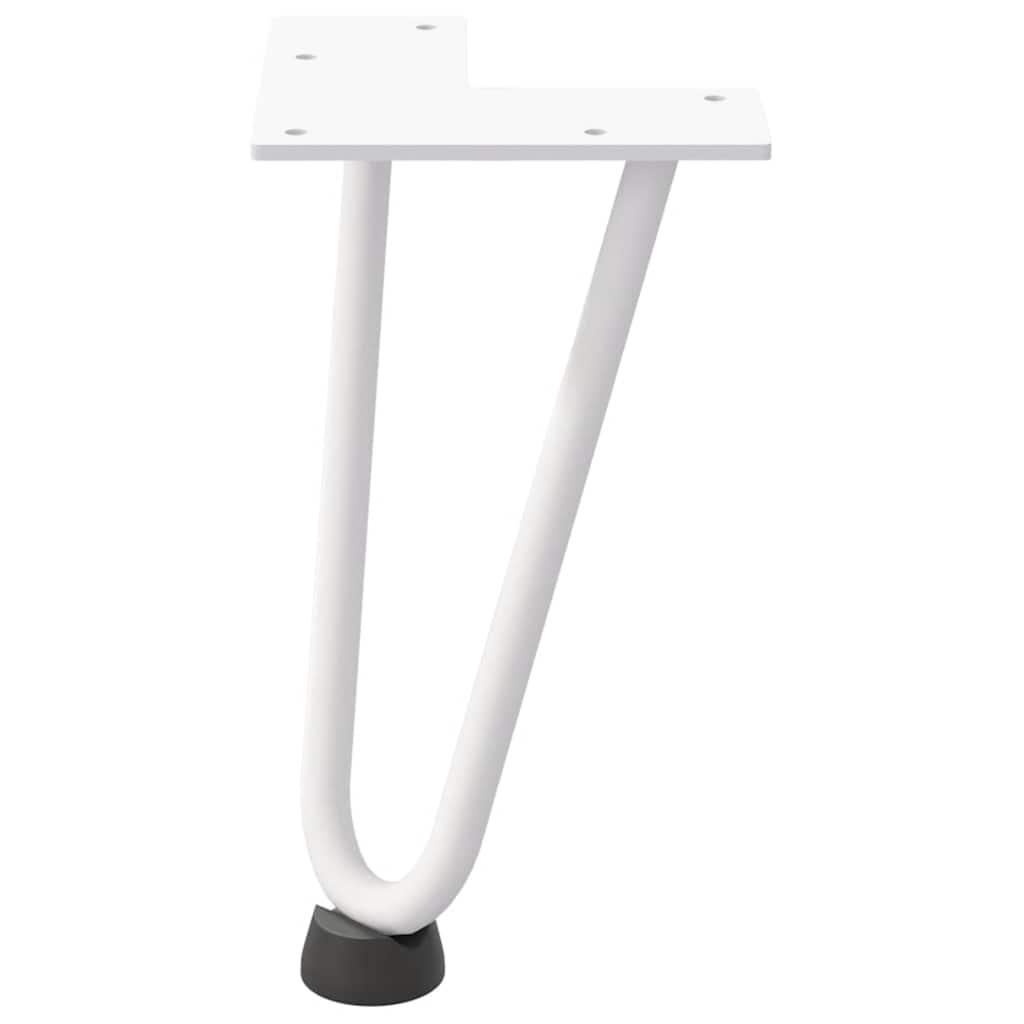 Gambe per Tavolo a Forcina 4 pz Bianco 20 cm Acciaio Massiccio - homemem39